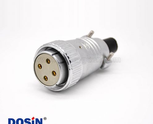 航空插頭4芯P48母頭直式接線連接器