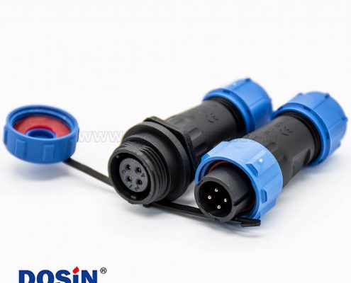 SP連接器SP13對接式4芯直式公插頭母插頭防塵防水連接器接線焊接