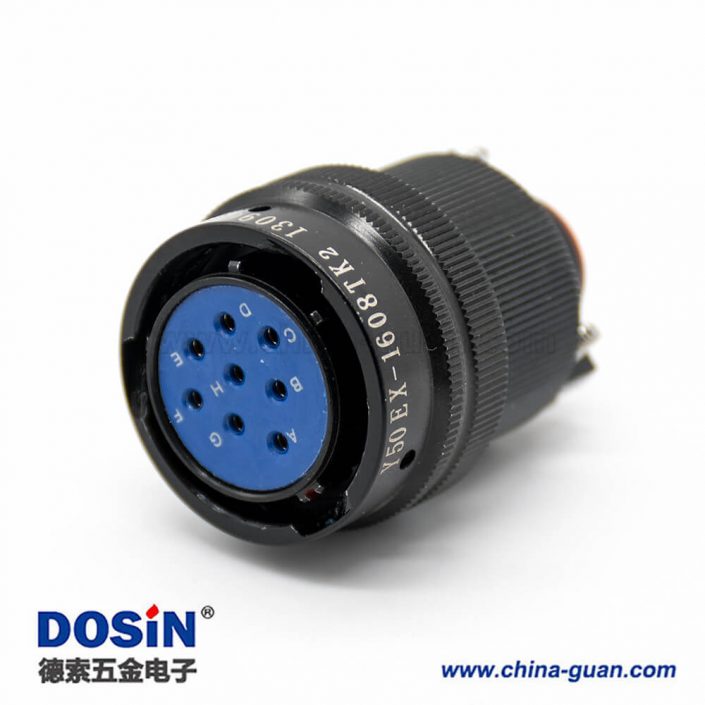 航空電連接器卡口連接接線16殼體號(hào)母插頭8芯直式Y(jié)50EX連接器