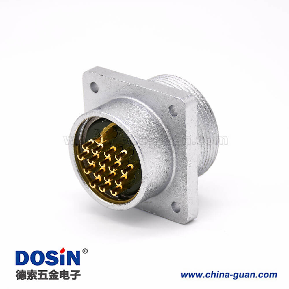 插座公頭P48 17芯直式方型法蘭連接器 插座公頭P48 17芯直式方型法蘭連接器