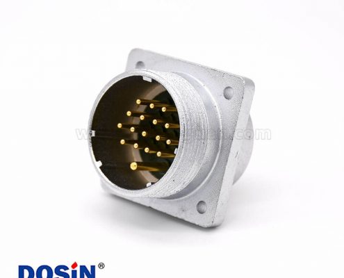 插座公頭P48 17芯直式方型法蘭連接器