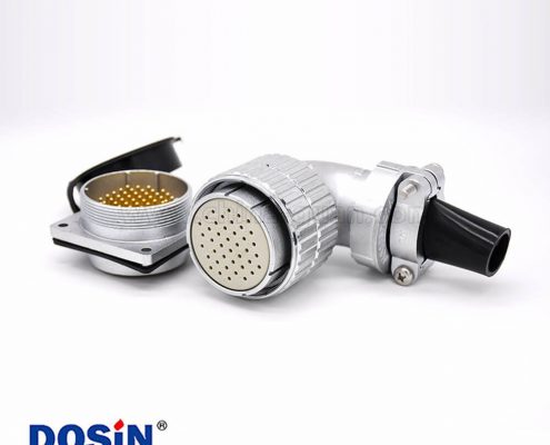 公母插頭插座P48 42芯直式插座彎式插頭接線連接器