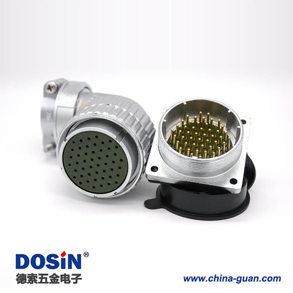 公母連接插頭P48 48芯彎式接線母插頭直式公插座法蘭連接器 公母連接插頭P48 48芯彎式接線母插頭直式公插座法蘭連接器