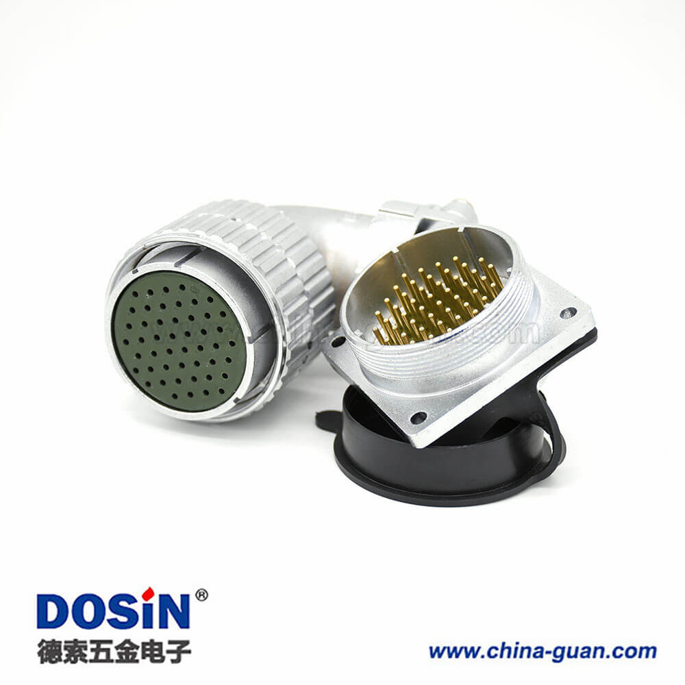 公母連接插頭P48 48芯彎式接線母插頭直式公插座法蘭連接器 公母連接插頭P48 48芯彎式接線母插頭直式公插座法蘭連接器