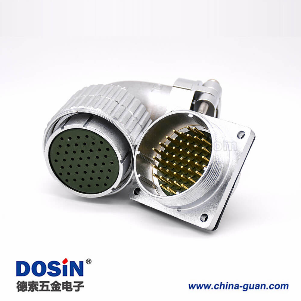 公母連接插頭P48 48芯彎式接線母插頭直式公插座法蘭連接器 公母連接插頭P48 48芯彎式接線母插頭直式公插座法蘭連接器