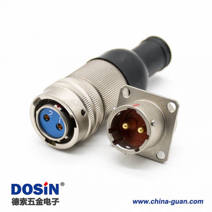 Y50DX連接器母插頭&公插座直式卡口連接面板安裝焊杯接線鋁合金