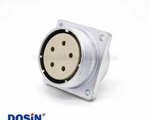 插座母頭P48 5芯直式方型法蘭連接器