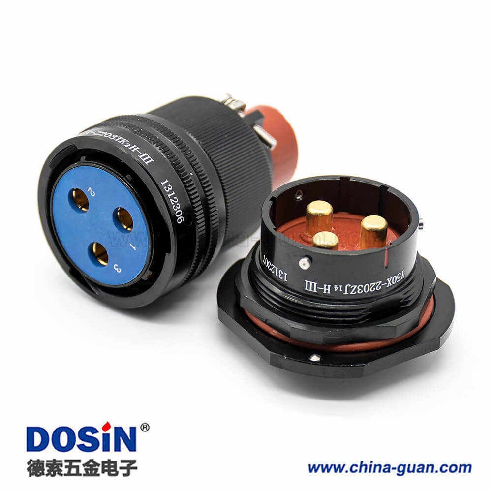 Y50X連接器22殼體號(hào)卡口連接插頭&插座3芯公母對(duì)接面板安裝焊杯直式黑色陽(yáng)極化 Y50X連接器22殼體號(hào)卡口連接插頭&插座3芯公母對(duì)接面板安裝焊杯直式黑色陽(yáng)極化