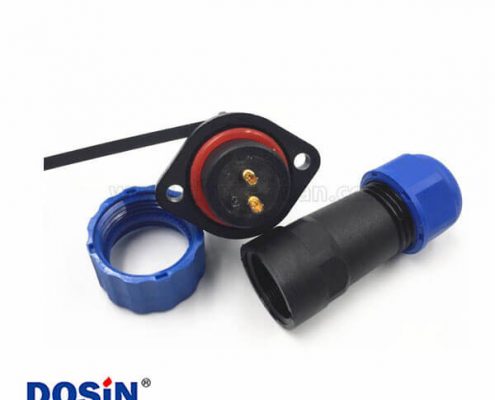 2孔法蘭航空連接器SP17 4芯線纜接頭