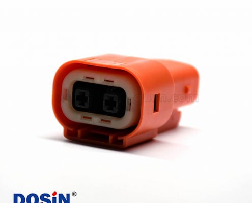 高壓連接器直式插頭2芯電流150A塑料絕緣體