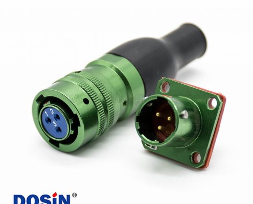 航空電連接器3芯直式卡口連接接線焊杯四孔法蘭Y50X母插頭公插座一套