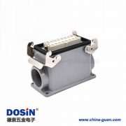 公母對(duì)接重載連接器16芯H16T外殼PG29高結(jié)構(gòu)頂出口加高型表面安裝鐵扣