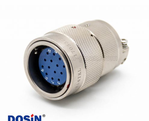 Y27G系列電連接器20殼體號14芯公插頭工防黃銅直式卡口連接焊杯