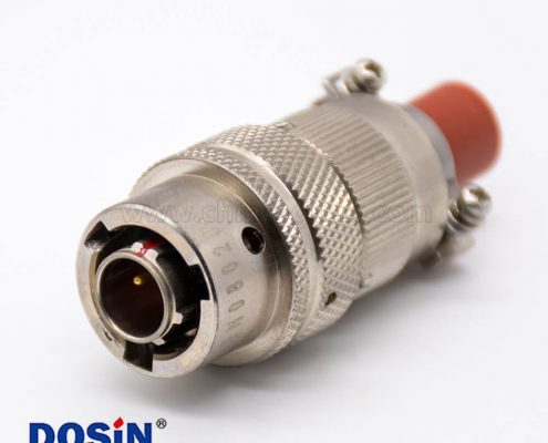 YGD連接器08殼體號公插頭4芯直式卡口連接化學鍍暗鎳接線焊杯