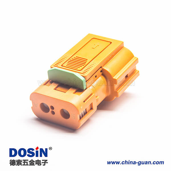 高壓互鎖HVIL2芯塑料絕緣體直式插頭150A連接器 高壓互鎖HVIL2芯塑料絕緣體直式插頭150A連接器