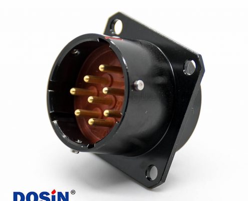 Y50X電連接器8芯公插座直式卡口連接焊杯四孔法蘭