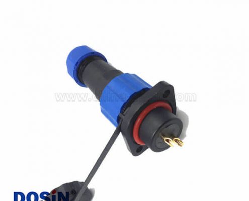 2芯防水航空插頭插座連接器二孔法蘭接頭SP13面板式