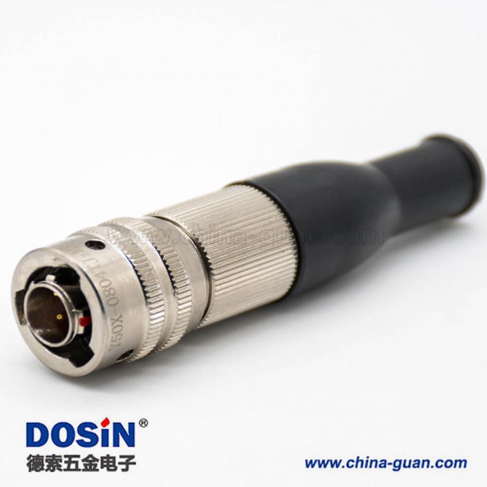 Y50X航空插頭連接器公頭卡口連接接線焊接08殼體直式化學(xué)鍍光亮鎳