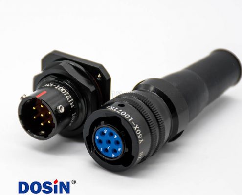 Y50X系列電連接器卡口連接7芯10殼體插頭接線焊接防水插座面板安裝PCB直式公母對接