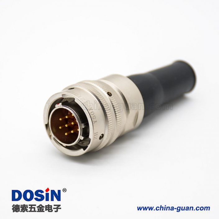 10芯航空插頭公卡口連接接線焊接12殼體Y50X圓形電連接器