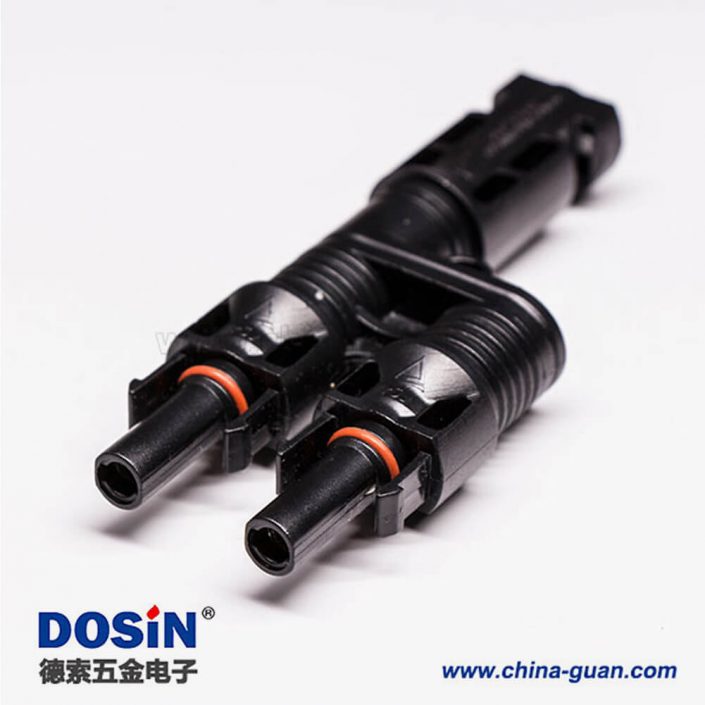 Mc4連接器三通一母轉(zhuǎn)二公分支接插件光伏連接器