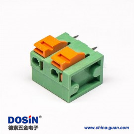免螺絲接線端子穿孔彈簧式4芯綠色接線連接器