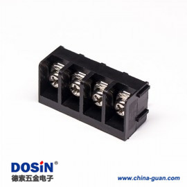 柵欄式端子黑色4芯直式穿孔式PCB板安裝端子接線