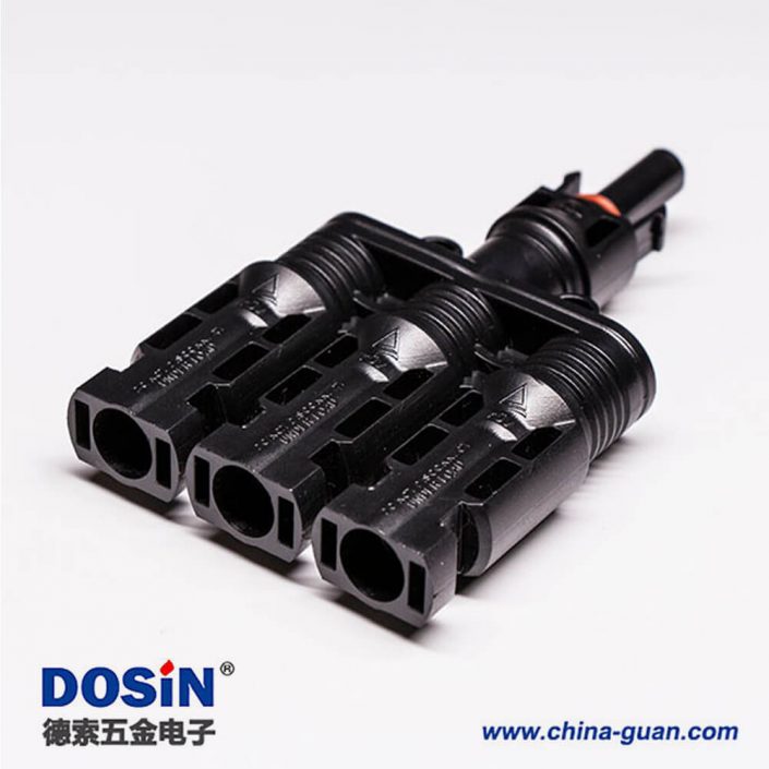 Mc4太陽(yáng)能連接器一公轉(zhuǎn)三母防水接頭