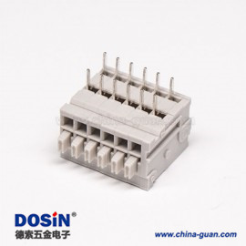 灰色端子臺彎式彈簧式插PCB板12芯端子接線連接器