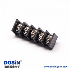 柵欄式接線端子排5芯直式穿孔式黑色接PCB板安裝