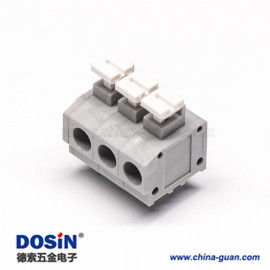 彈簧式接線端子灰色PCB板穿孔式6芯直式接線連接器