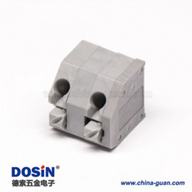 彈簧式PCB接線端子2孔斜對角2芯板端插板式灰色端子接線