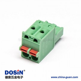 彈簧式PCB接線端子綠色插拔直式連接器