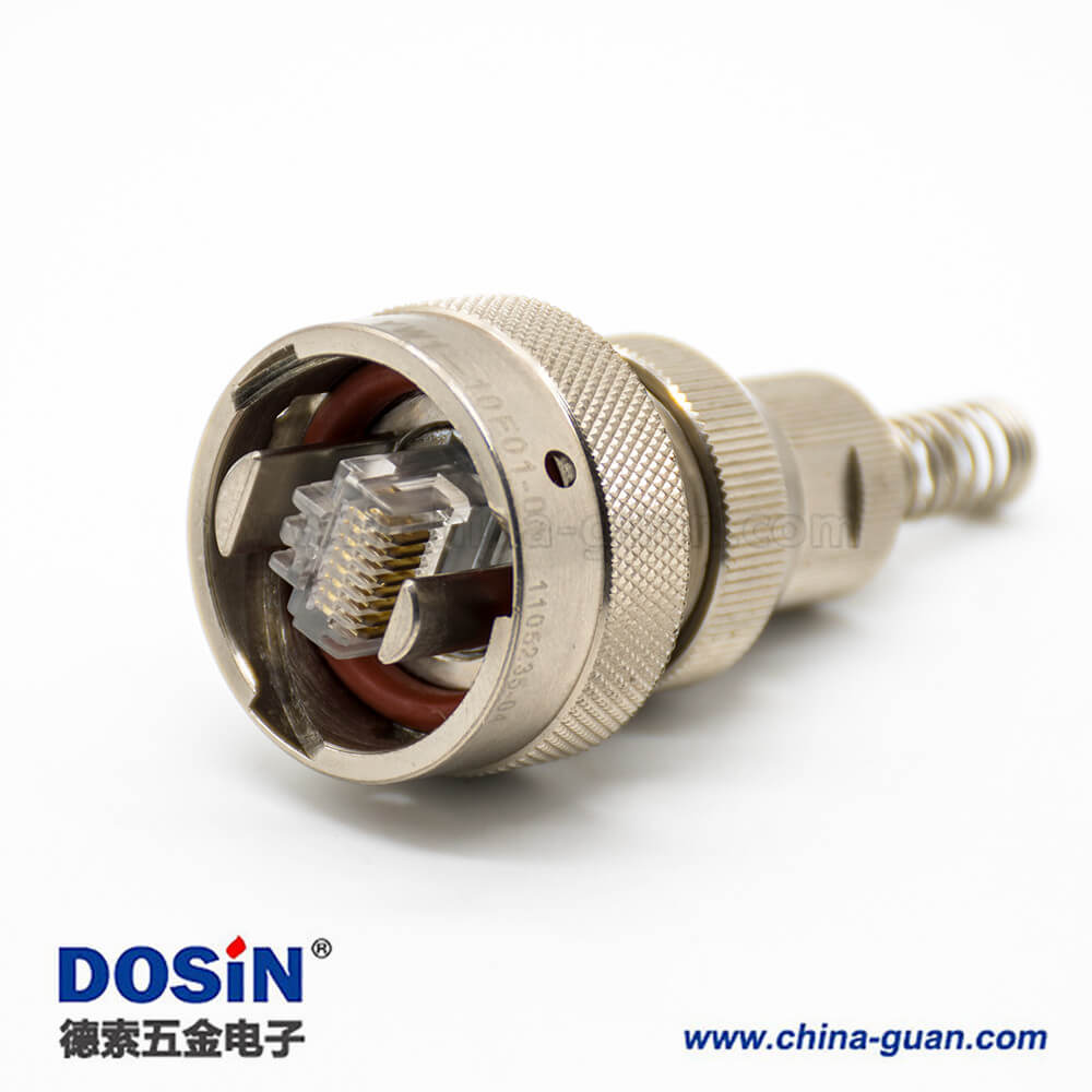 YW圓形連接器RJ-45內(nèi)置接口類型卡口連接公母對接插頭接線焊接插座面板安裝焊接