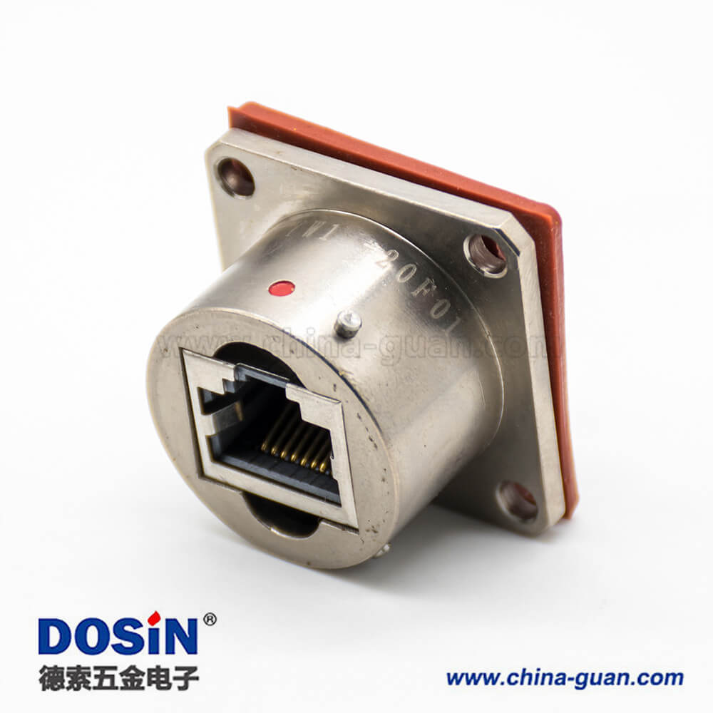 YW圓形連接器RJ-45內(nèi)置接口類型卡口連接公母對接插頭接線焊接插座面板安裝焊接