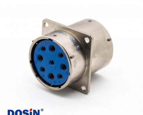 XCD圓形電連接器轉(zhuǎn)接座公轉(zhuǎn)母9芯33殼體卡口連接面板安裝4孔法蘭化學(xué)鍍鎳