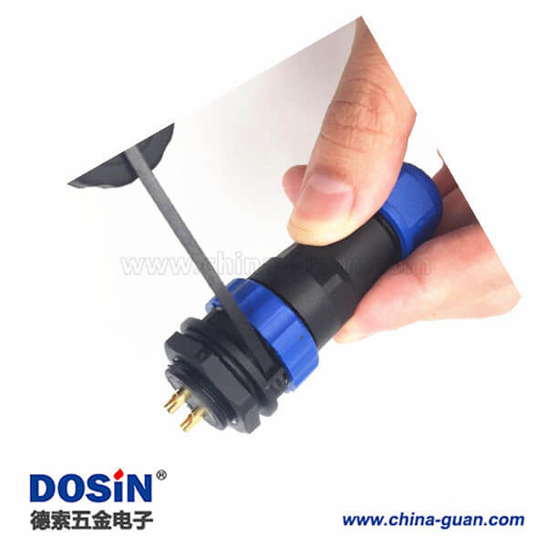 SP21-10P 航空插頭插座 10芯IP68防水連接器帶防水帽