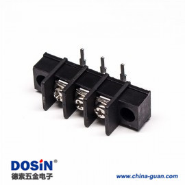 柵欄式系列接線端子黑色3芯彎式帶法蘭穿孔式