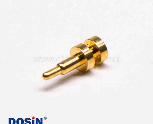 Pogo Pin異形插件式單頭直式彈簧針銅頭鍍金連接器