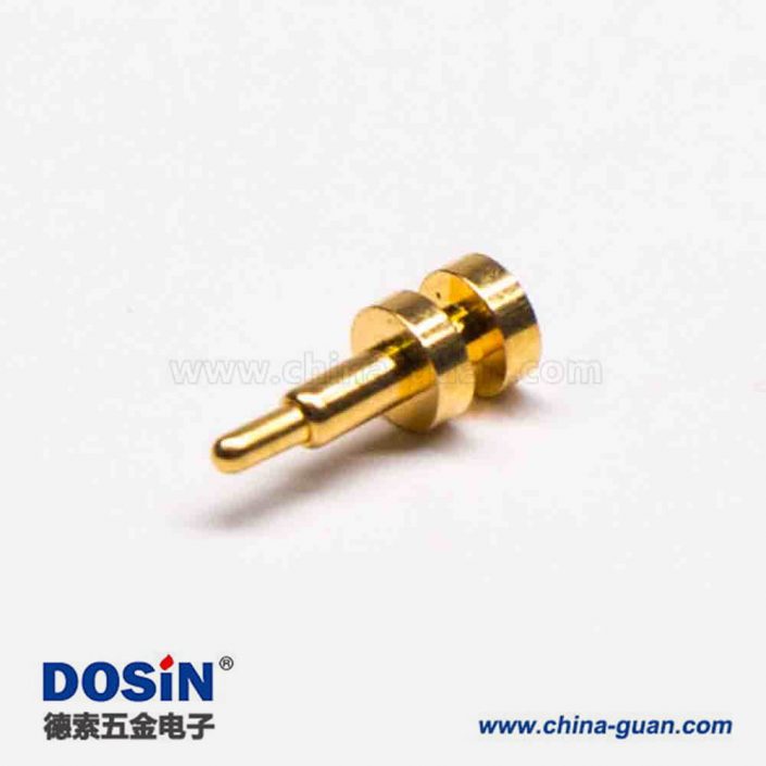 Pogo Pin異形插件式單頭直式彈簧針銅頭鍍金連接器 Pogo Pin異形插件式單頭直式彈簧針銅頭鍍金連接器