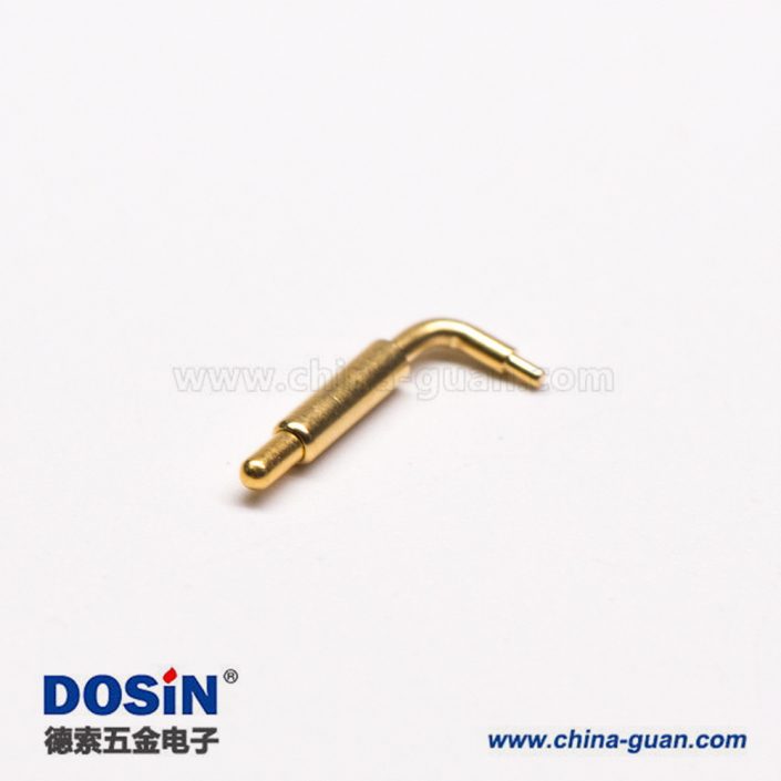 彈簧針連接器鍍金黃銅單芯折彎型Pogo Pin連接器 彈簧針連接器鍍金黃銅單芯折彎型Pogo Pin連接器