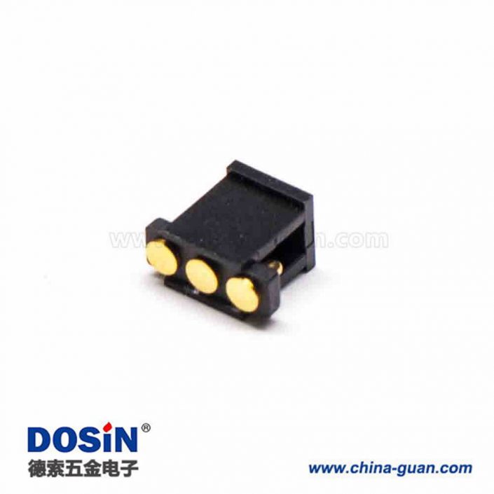彈簧針連接器3芯間距2.5MM單排Pogo Pin連接器R型側(cè)放式 彈簧針連接器3芯間距2.5MM單排Pogo Pin連接器R型側(cè)放式