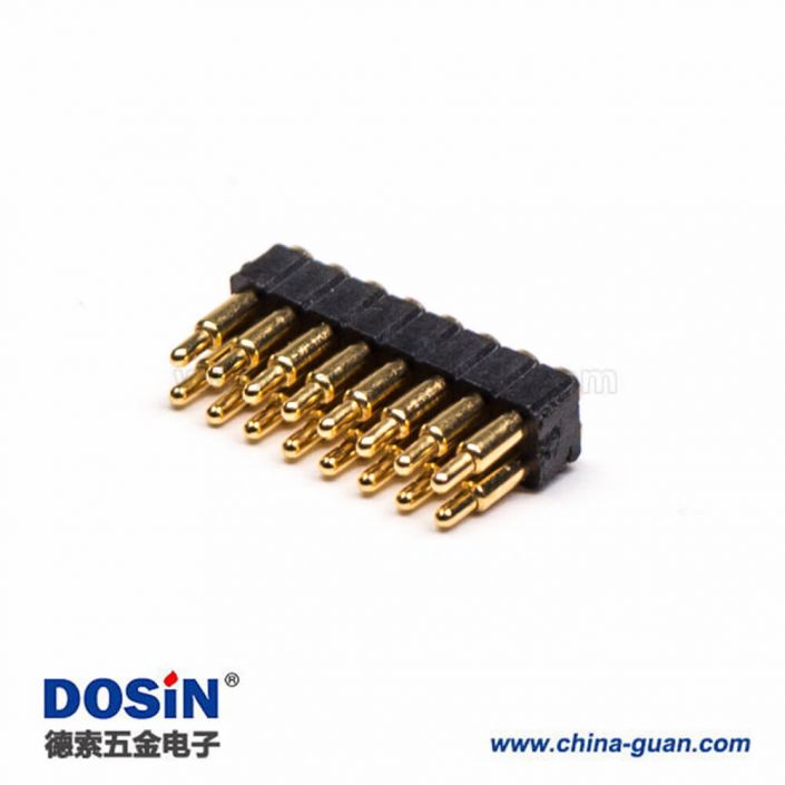 Pogo Pin電池連接器兩排側(cè)放式16芯普通單頭間距2MM Pogo Pin電池連接器兩排側(cè)放式16芯普通單頭間距2MM