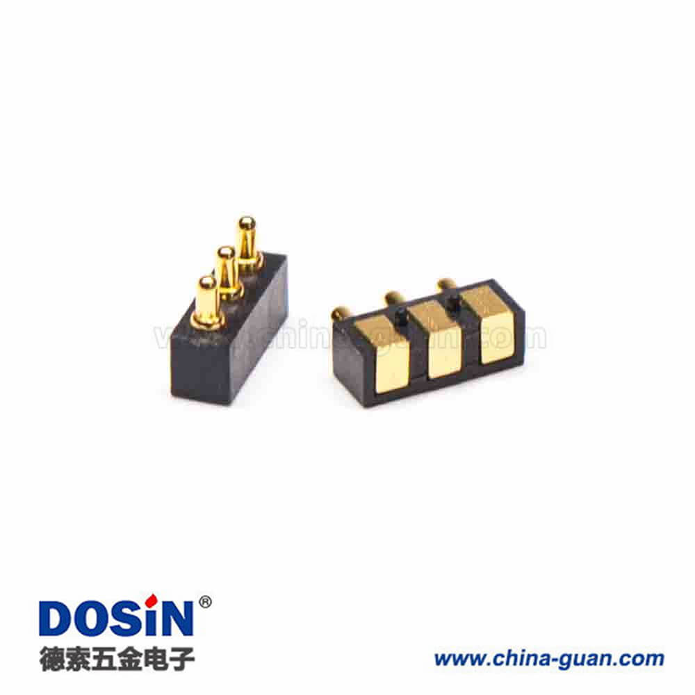 連接器PogopinF型鍍金3芯焊接式平放多Pin系列2.5MM間距 連接器PogopinF型鍍金3芯焊接式平放多Pin系列2.5MM間距