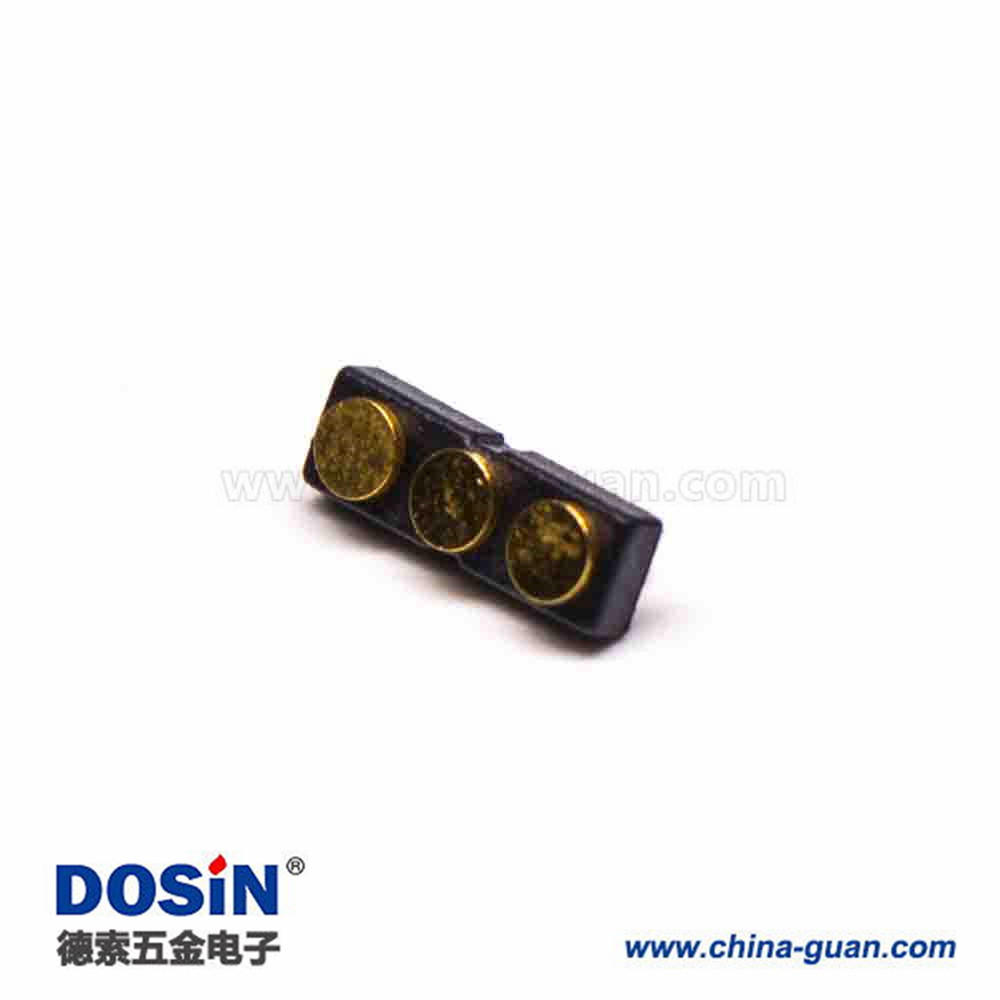 頂針連接器Pogo Pin單排3芯間距4MM普通單頭系列側(cè)放式R型 頂針連接器Pogo Pin單排3芯間距4MM普通單頭系列側(cè)放式R型