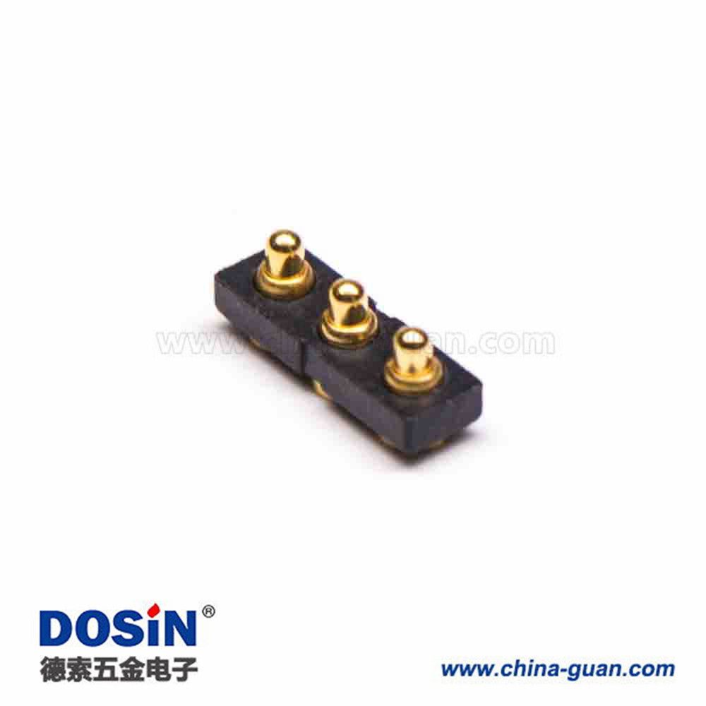 頂針連接器Pogo Pin單排3芯間距4MM普通單頭系列側(cè)放式R型