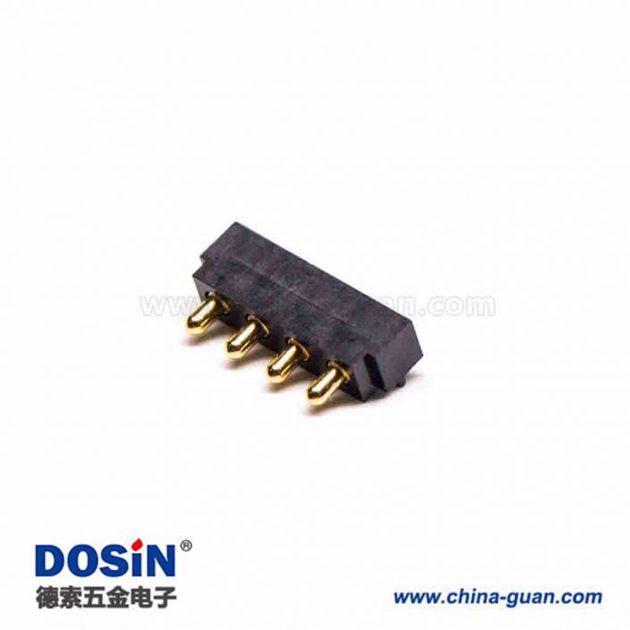Pogo Pin連接器F型平放式焊接4芯間距2.5MM多Pin系列 Pogo Pin連接器F型平放式焊接4芯間距2.5MM多Pin系列