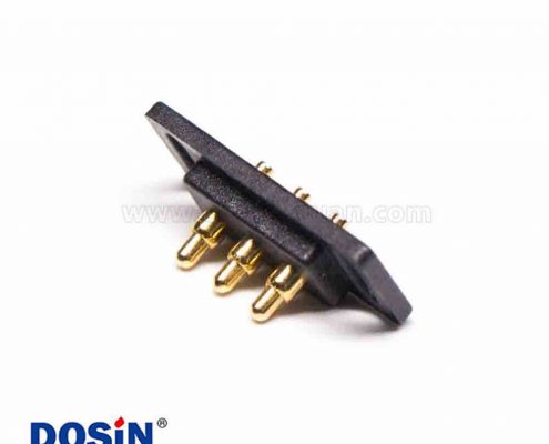 多芯插針連接器3芯單排插入焊接式2.5MM間距鍍金黃銅3芯Pogo Pin連接器