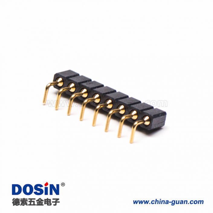 連接器彈簧針間距2.54MM折彎式8芯PogoPin連接器多Pin系列 連接器彈簧針間距2.54MM折彎式8芯PogoPin連接器多Pin系列