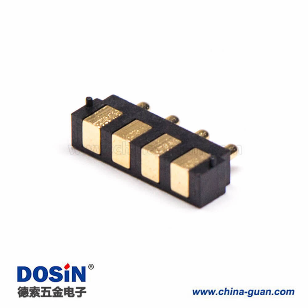簧針焊接多Pin系列平放焊接式型4芯2.5MMPogo Pin連接器 簧針焊接多Pin系列平放焊接式型4芯2.5MMPogo Pin連接器